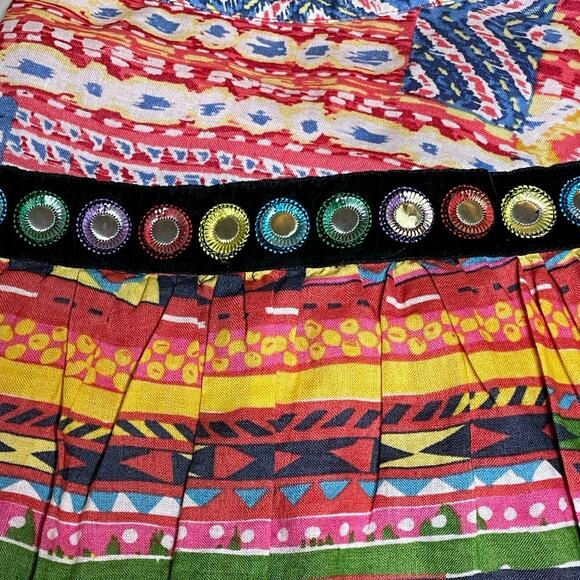 WD.NY Multicolor Festive Boho Lined Skirt size Medium - Picture 5 of 11